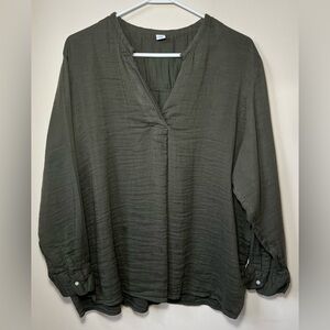 Old Navy V-Neck Long Sleeve Top Size XXL